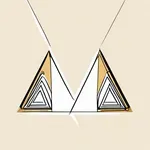 large triangular gold and black earrings image